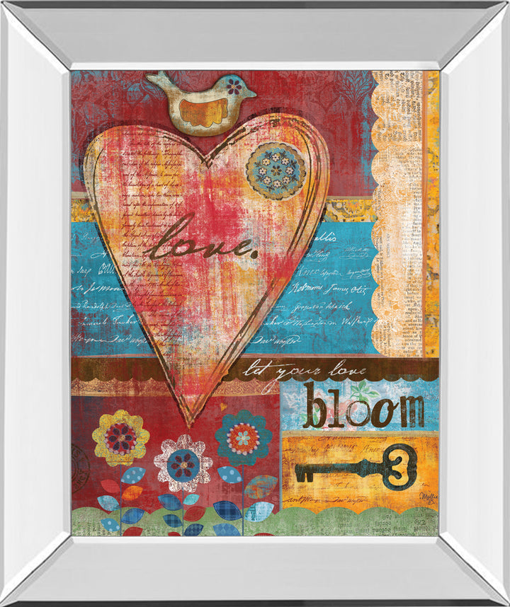 Love By Mollie B - Mirror Framed Print Wall Art - Red