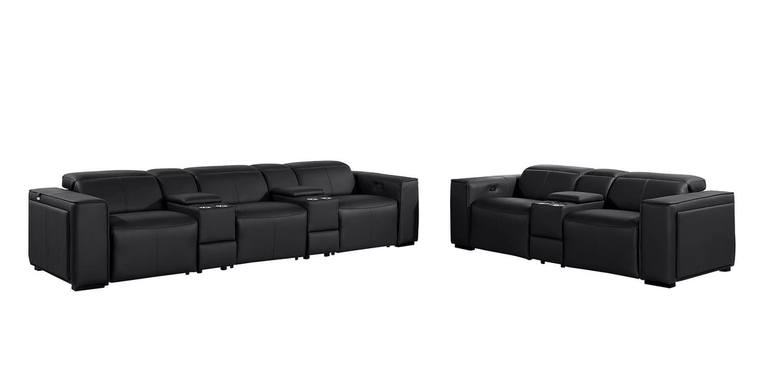 1224 - 8-Piece Modular Power Reclining Sofa &amp; Loveseat Set In With 5 Power Recliners &amp; Power Headrests