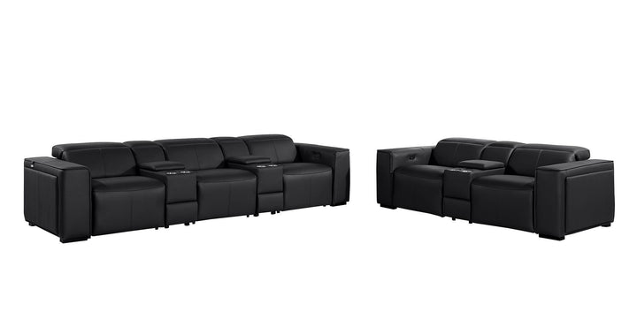 1224 - 8-Piece Modular Power Reclining Sofa &amp; Loveseat Set In With 5 Power Recliners &amp; Power Headrests