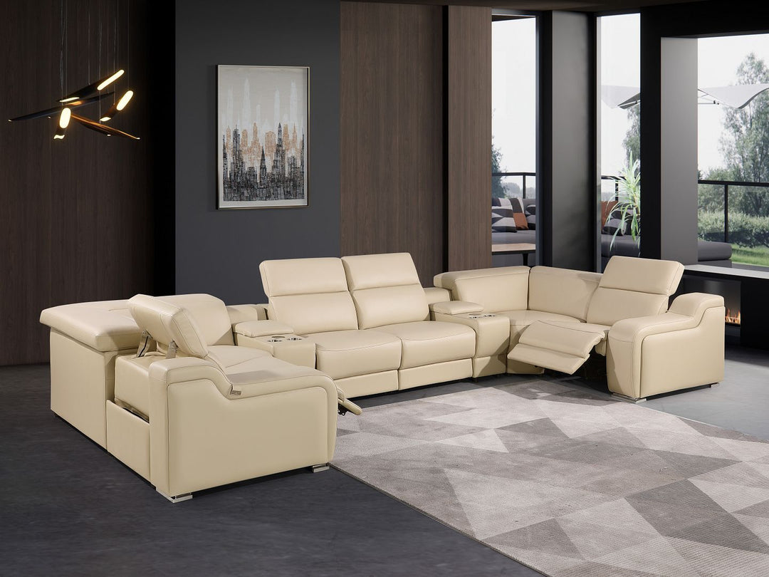 1116 - 8-Piece U-Shaped Sectional Sofa In With 2 Power Recliners &amp; Power Headrests