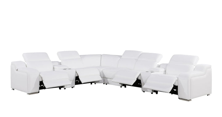 1116 - 8-Piece L-Shaped Sectional Sofa In With 4 Power Recliners &amp; Power Headrests