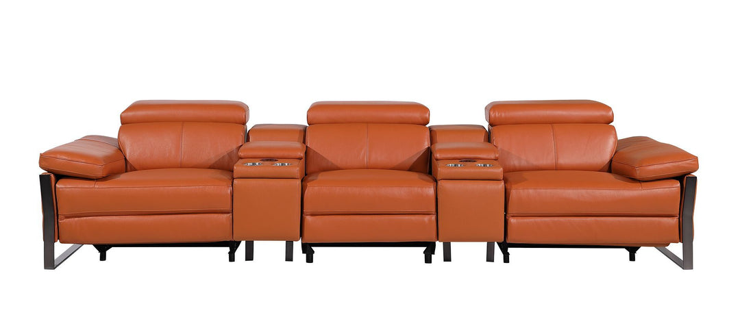 1246 - Modular Power Triple Reclining Dual Console Sofa With Power Reclining Headrests
