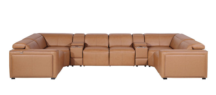 1224 - 8-Piece U-Shaped Sectional Sofa In With 2 Power Recliners &amp; Power Headrests