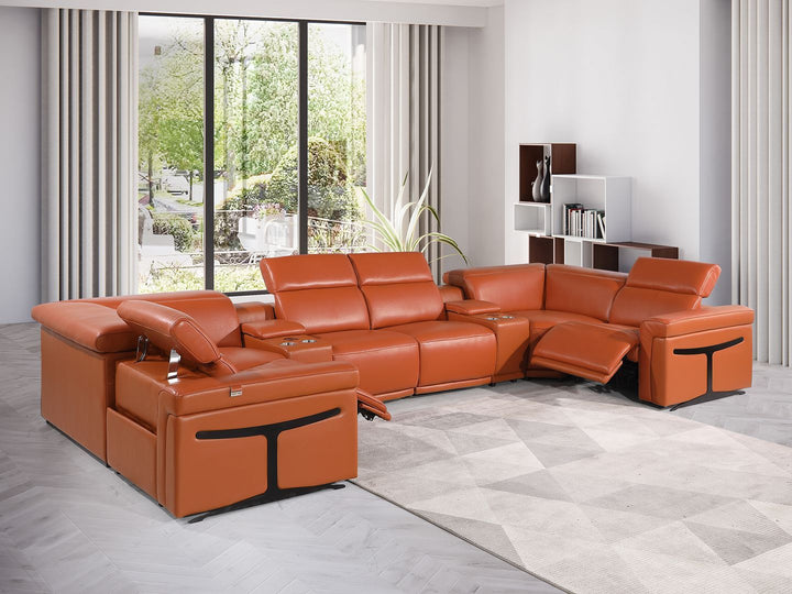 1126 - 8-Piece U-Shaped Sectional Sofa In With 2 Power Recliners &amp; Power Headrests