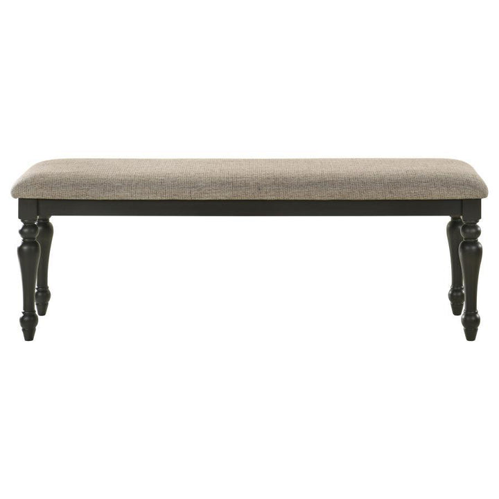 Bridget - Fabric Upholstered Dining Bench - Stone And Charcoal