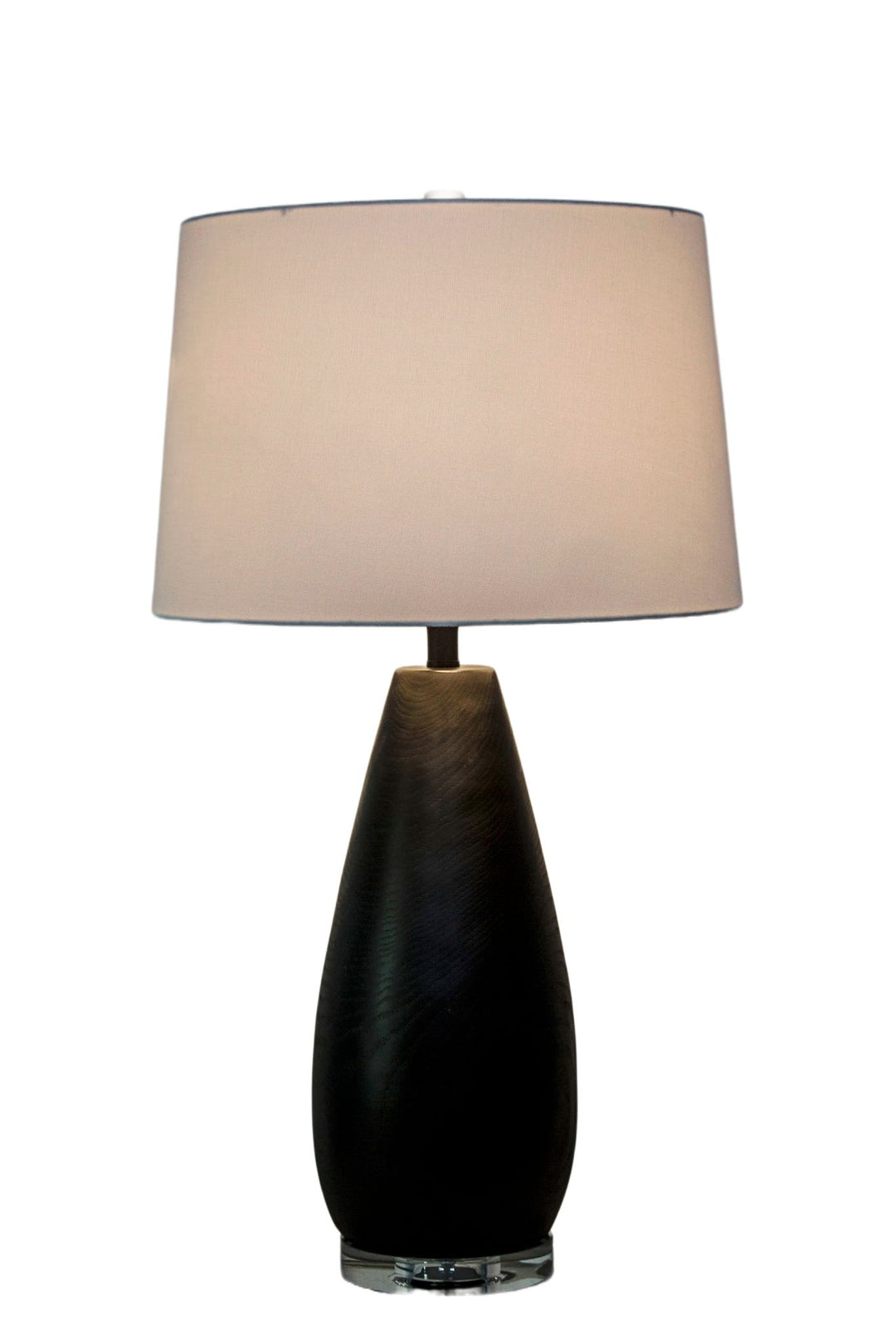 Obsidian Drift Concrete &amp; Crystal Table Lamp (Set of 2) - Black Grain Concrete / Clear Crystal