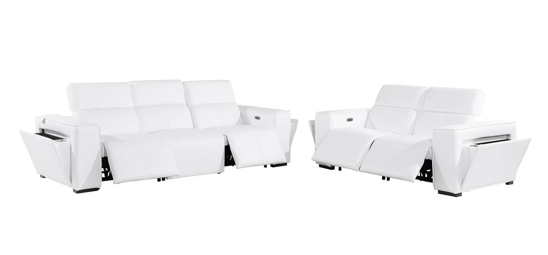 1224 - 5-Piece Modular Power Reclining Sofa And Loveseat Set In With 4 Power Recliners &amp; Power Headrests