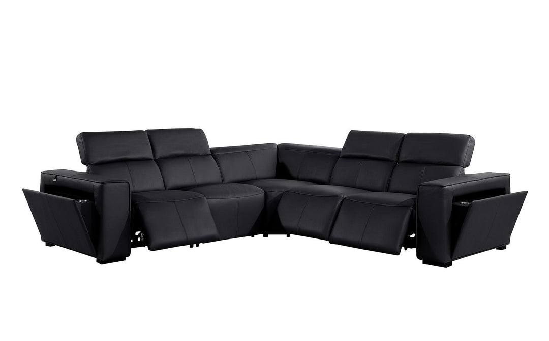 1224 - 5-Piece L-Shaped Sectional Sofa In With 3 Power Recliners &amp; Power Headrests
