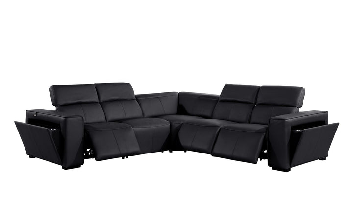 1224 - 5-Piece L-Shaped Sectional Sofa In With 3 Power Recliners &amp; Power Headrests