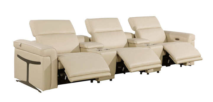 1126 - 5-Piece Modular Power Reclining Sofa In With 3 Power Recliners &amp; Power Headrests