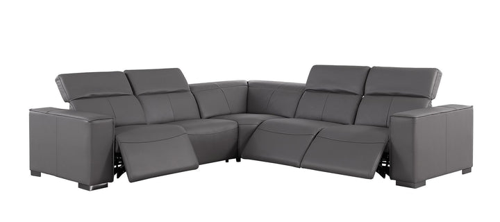 1208 - Leather Reclining Set (Sofa &amp; Loveseat With Four Power Recliners)
