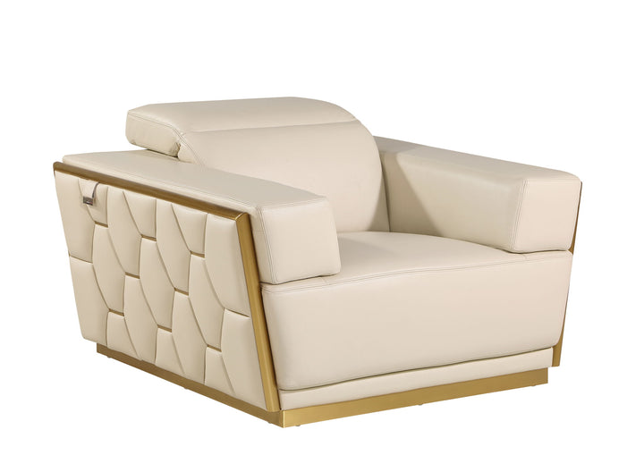 1111 - Leather Chair - Beige
