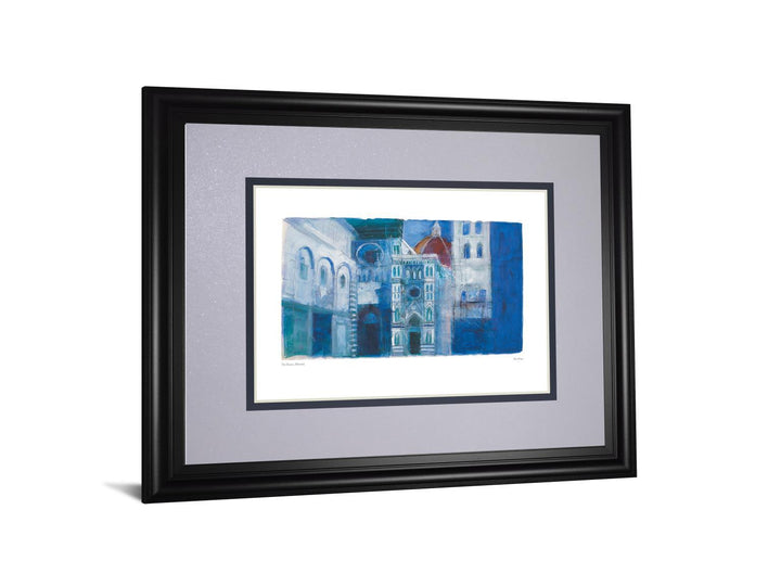 The Duomo, Florence By Ann Oram - Framed Print Wall Art - Blue