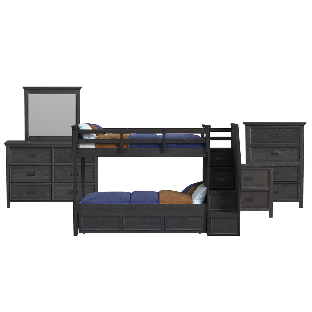 Hampton Kids - Bunk With Staircase And Trundle Bedroom Set