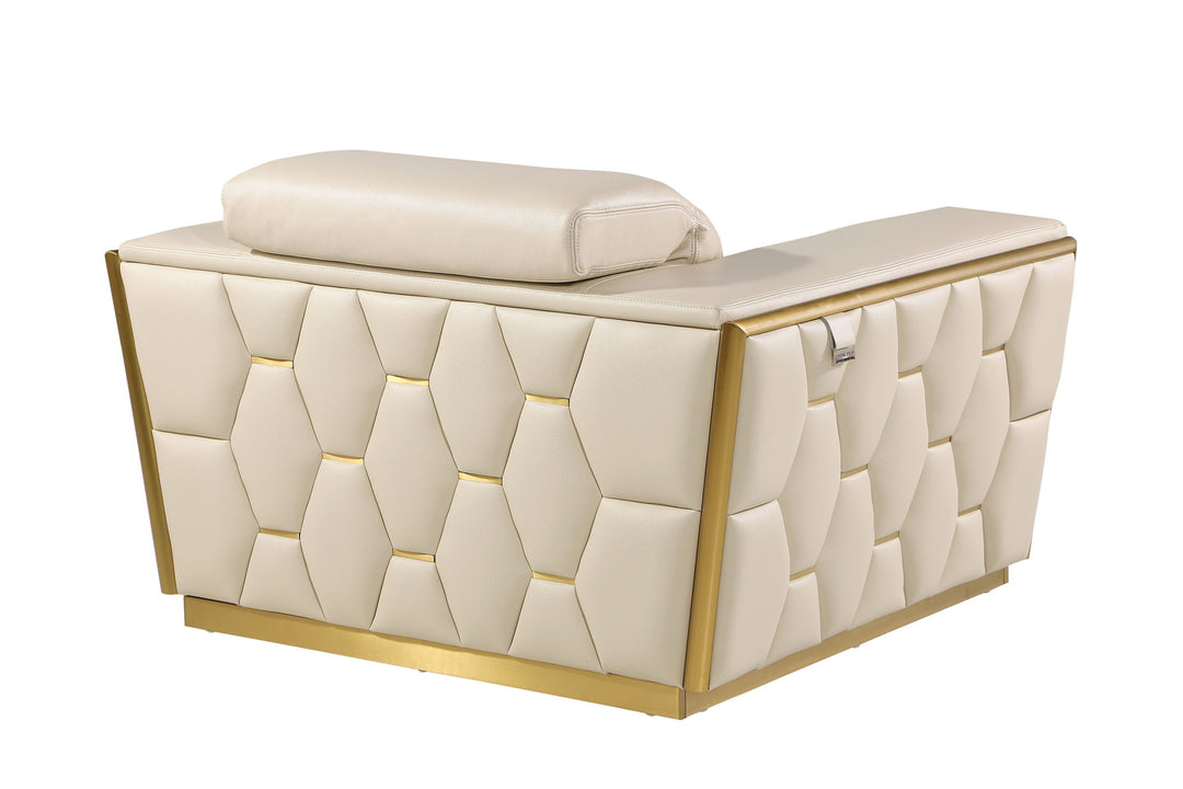 1111 - Leather Chair - Beige