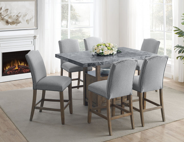 Grayson - Counter Dining Set - Distressed Wood Base