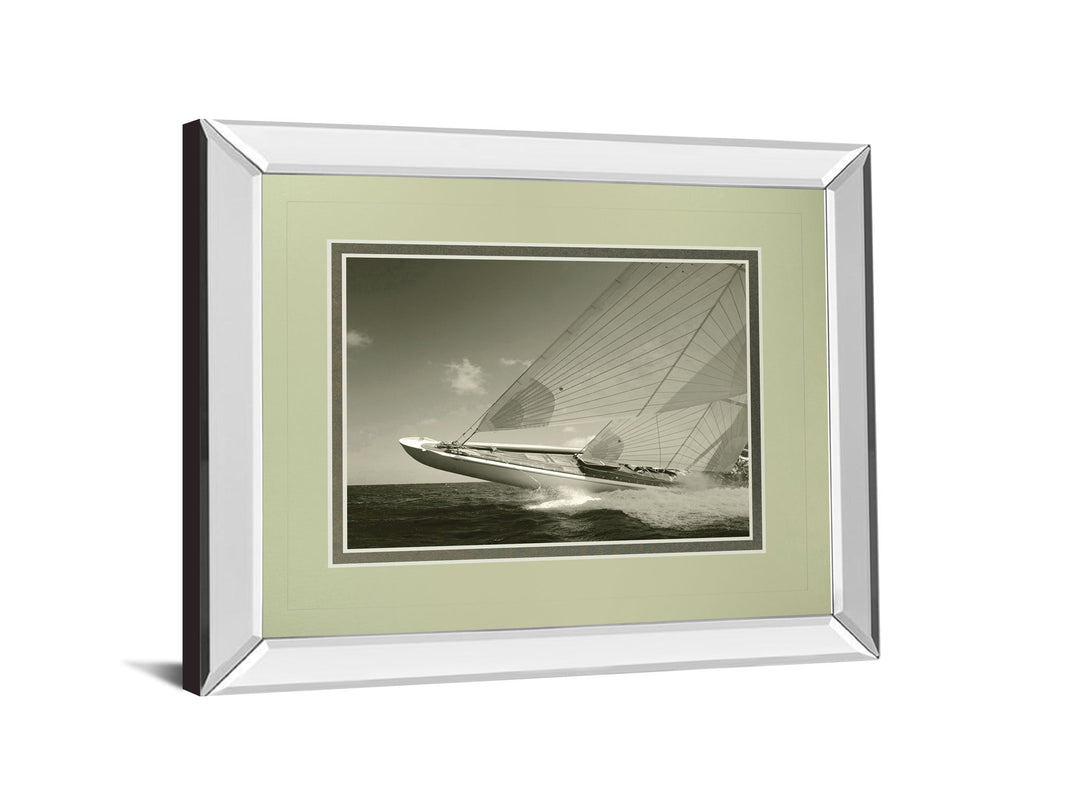 Sea Spray Il By Michael Kahn - Mirror Framed Print Wall Art - Gray