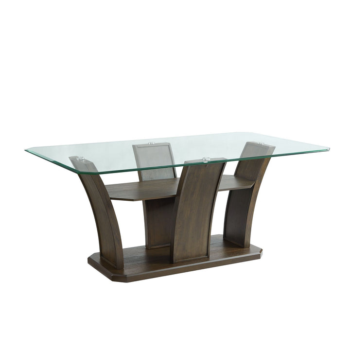 Dapper - 5 Piece Rectangular Standard Height Dining Set Table &amp; Four Chairs - Walnut