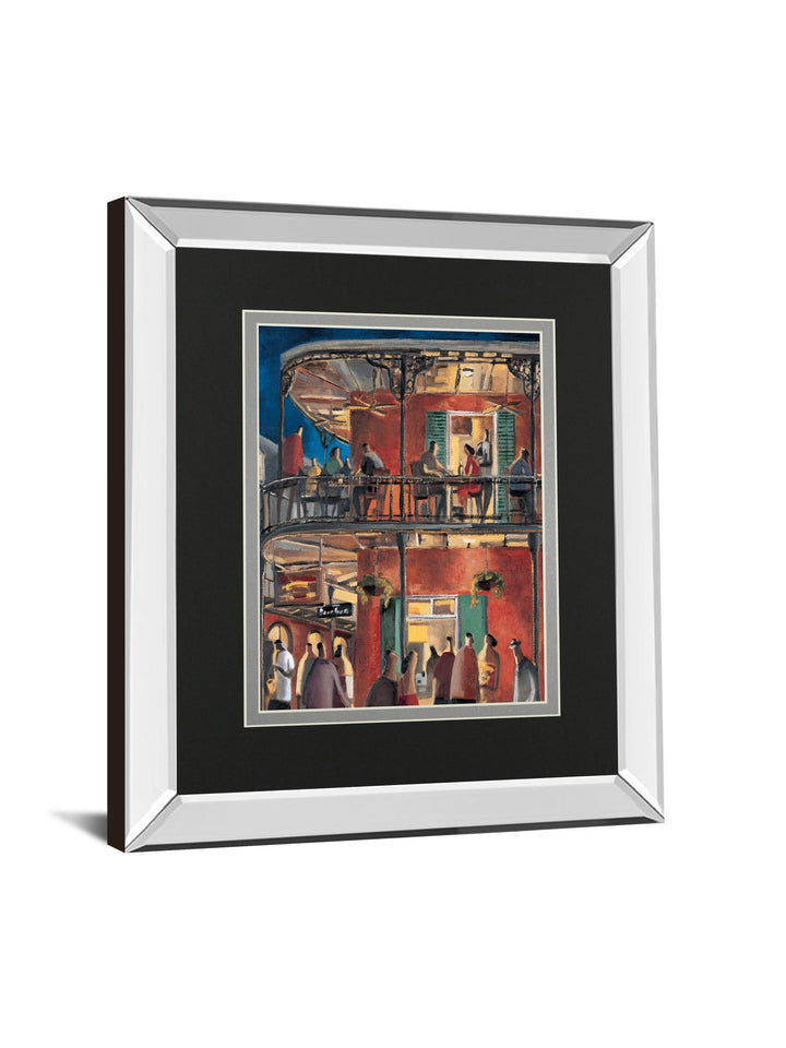 New Orleans Street By Lourengo D. Mirrored Frame - Red