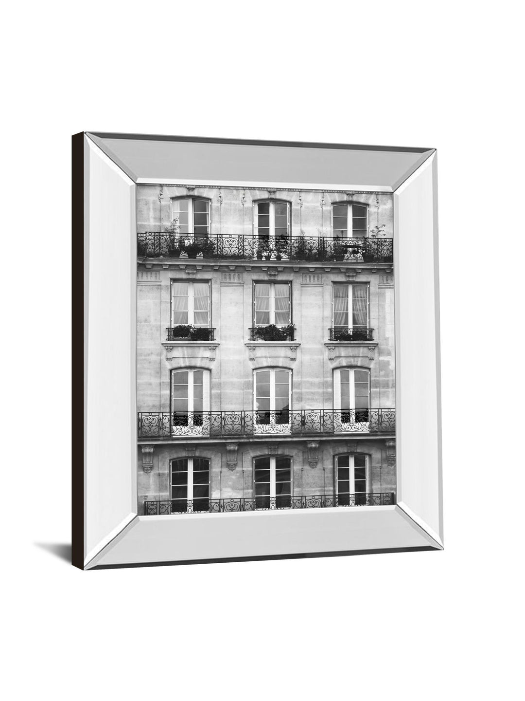 Across The Street Il By Laura Marshall - Mirror Framed Print Wall Art - White