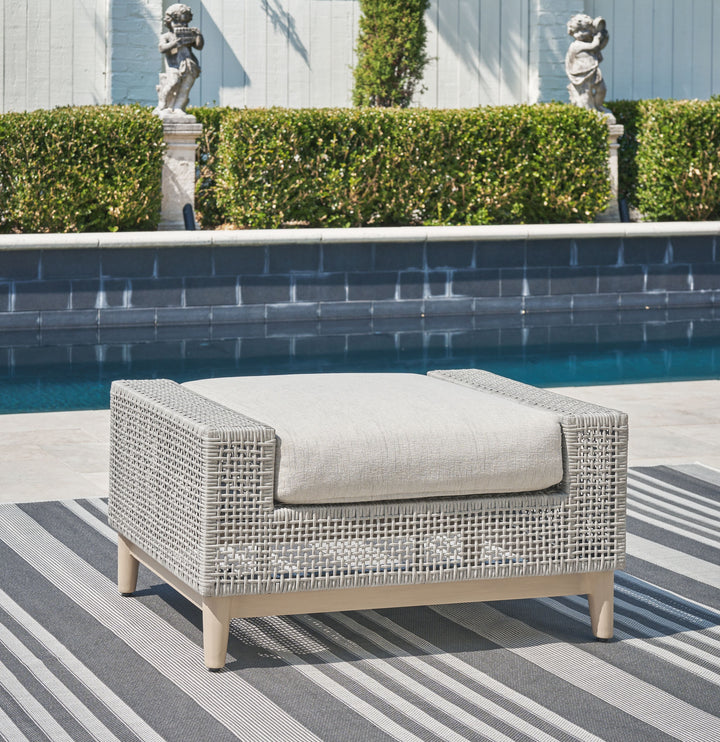 Seton Creek - Gray - Ottoman With Cushion