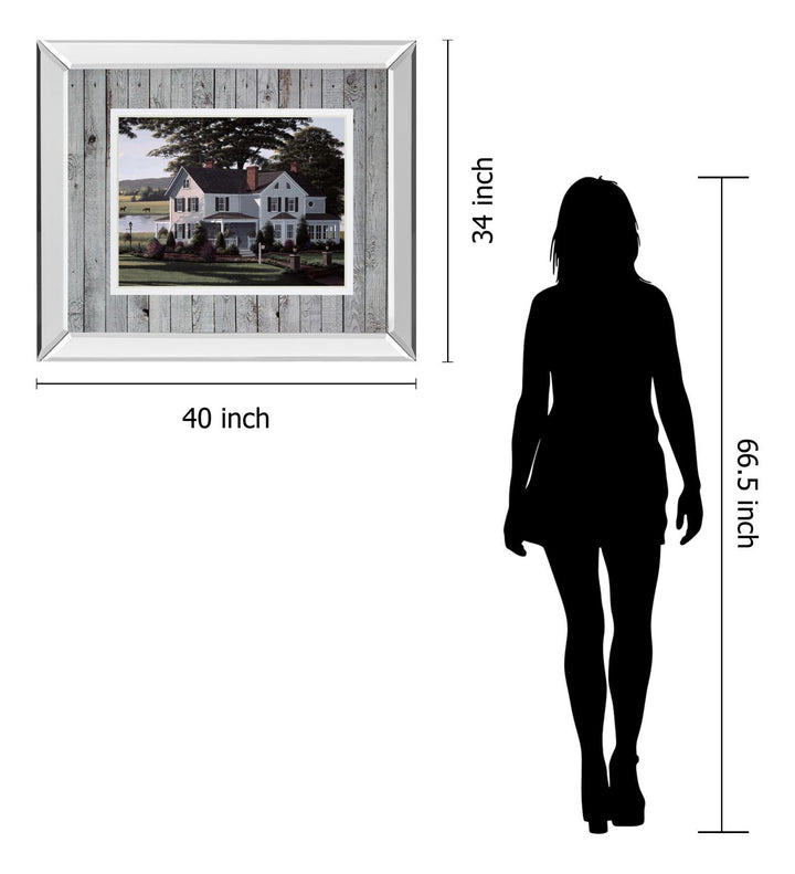 The Counrty Inn By Saunders B. Mirrored Frame - Green