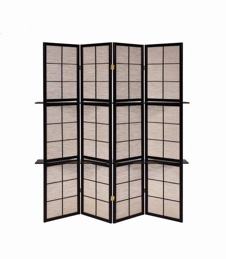 Iggy - 4-Panel Room Divider Folding Shoji Screen - Cappuccino