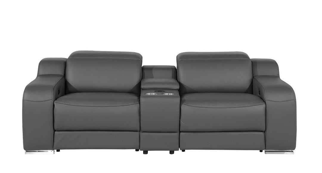 1116 - 3-Piece Modular Power Reclining Console Loveseat In With 2 Power Recliners &amp; Power Headrests