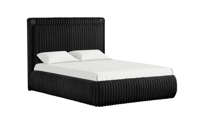Diana Black Platform Bed - Queen, King