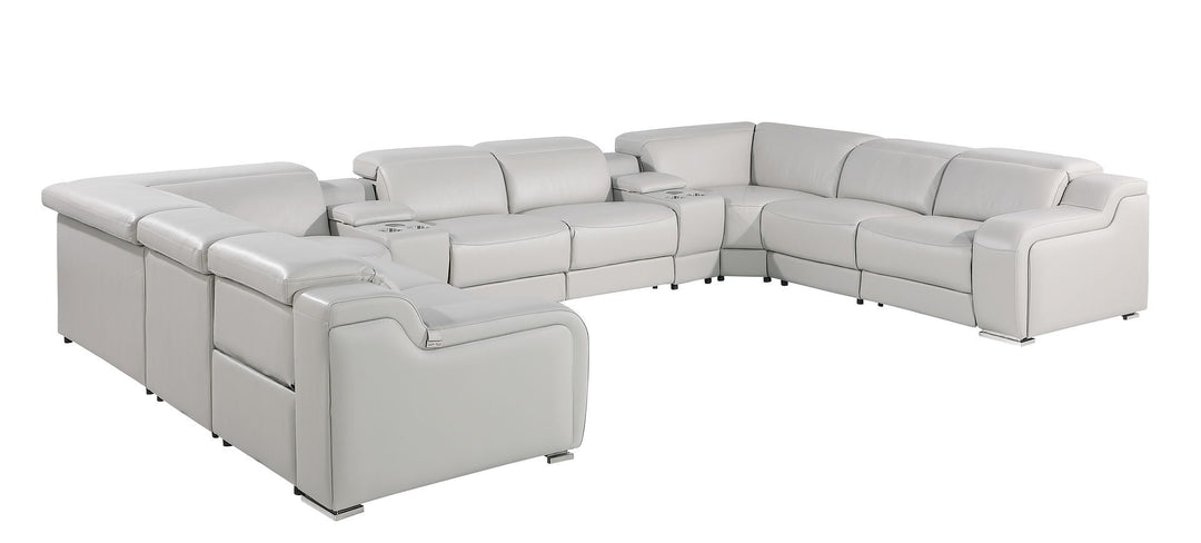 1116 - 10-Piece U-Shaped Sectional Sofa In With 4 Power Recliners &amp; Power Headrests