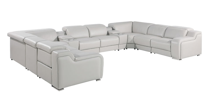 1116 - 10-Piece U-Shaped Sectional Sofa In With 4 Power Recliners &amp; Power Headrests