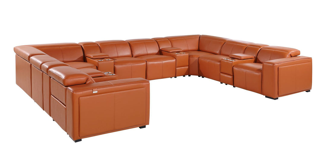 1224 - 12-Piece U-Shaped Sectional Sofa In With 4 Power Recliners &amp; Power Headrests