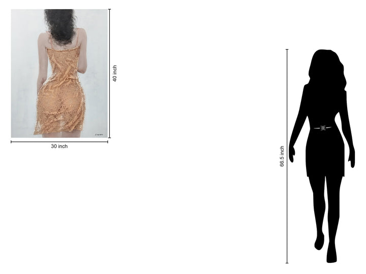 Golden Lace Backview - 40" x 30" Framed Wall Art