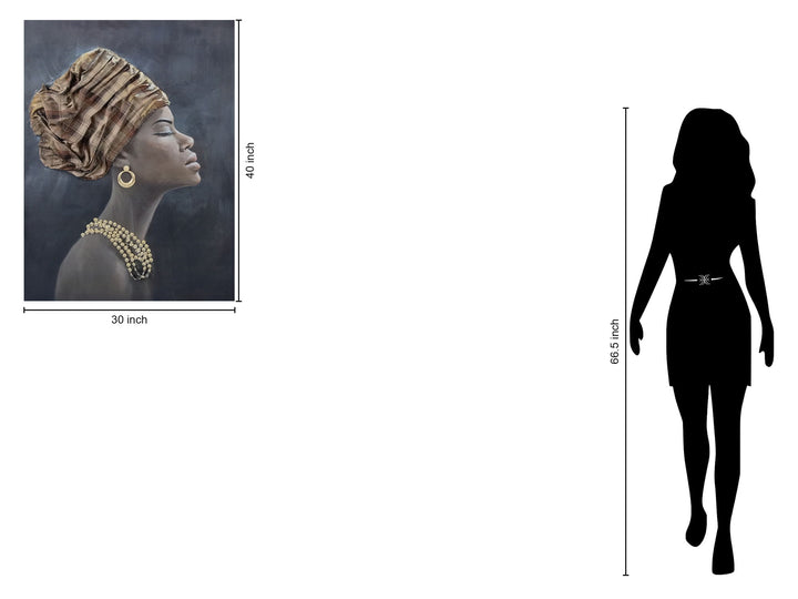 Gilded Profile Grace - 30" x 40" Framed Wall Art