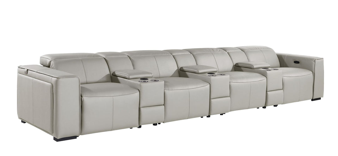 1224 - 7-Piece Modular Power Reclining Sofa In With 4 Power Recliners &amp; Power Headrests