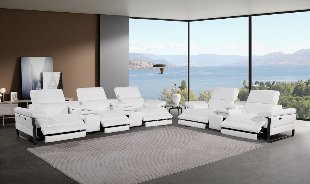 1246 - Modular Power Reclining Dual Console Sofa And Console Loveseat Set With Power Headrests