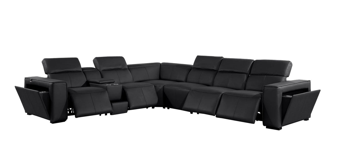 1224 - 7-Piece L-Shaped Sectional Sofa In With 4 Power Recliners &amp; Power Headrests