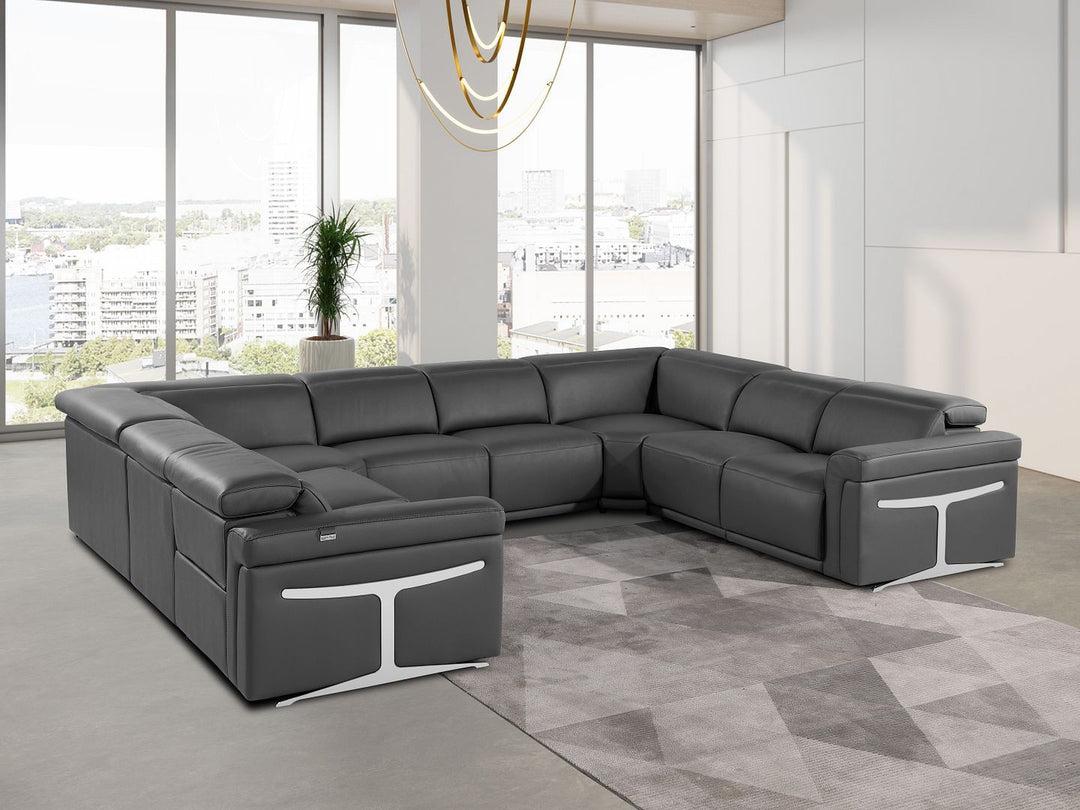 1126 - 8-Piece U-Shaped Sectional Sofa In With 4 Power Recliners & Power Headrests