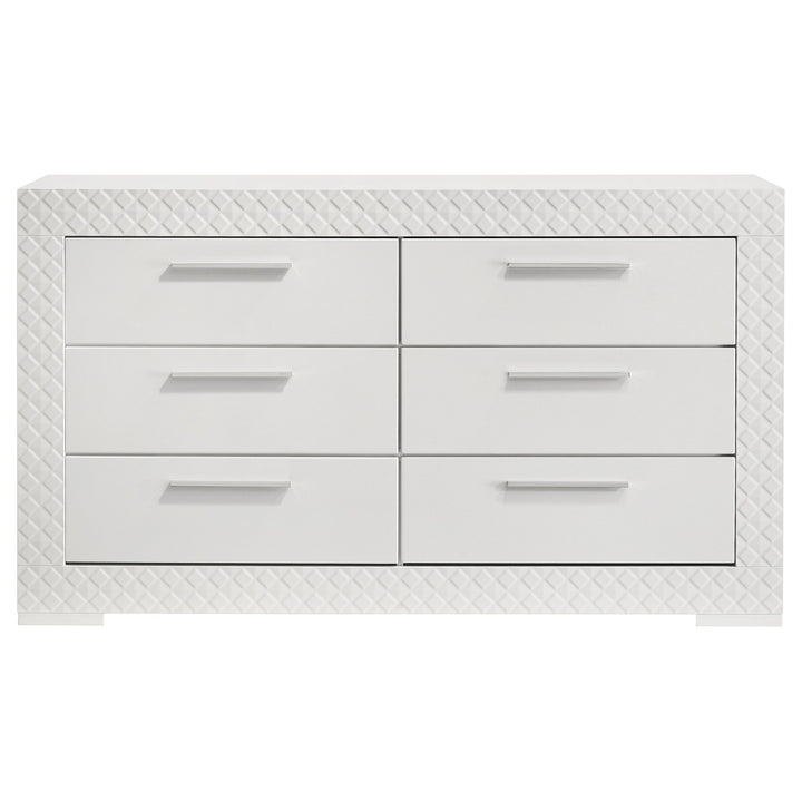 Ives - 6-Drawer Dresser Cabinet - White High Gloss