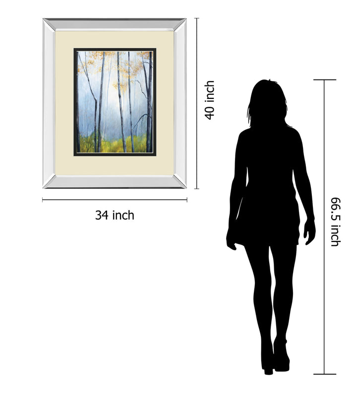 Tranquil River By Striffolino R. Mirrored Frame - Light Blue