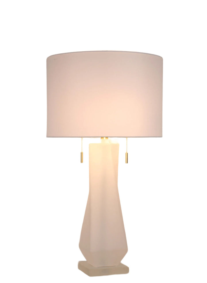 Faceted Frost Art Glass &amp; Frosted Crystal Table Lamp (Set of 2) - Frosted Art Glass / Frosted Crystal