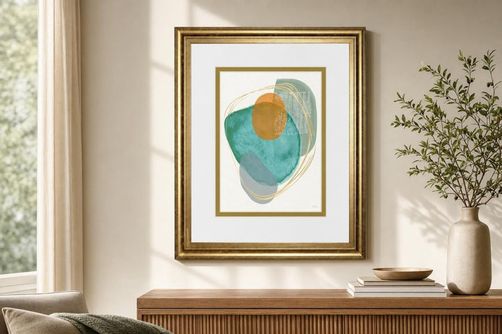 34x40 River Jewels I By Susan Jill - Light Blue