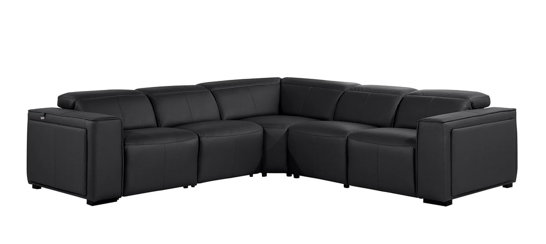 1224 - 5-Piece L-Shaped Sectional Sofa In With 3 Power Recliners &amp; Power Headrests