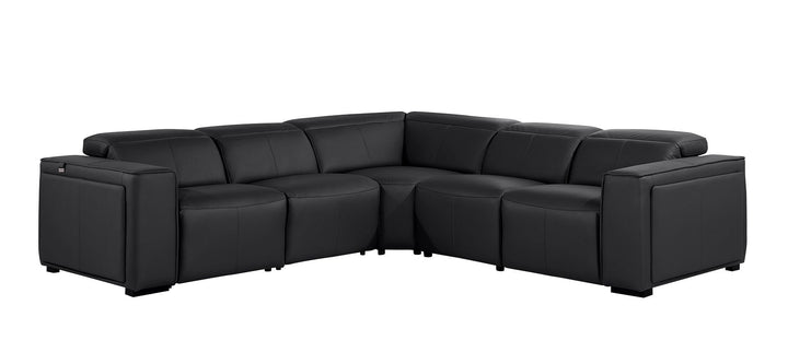 1224 - 5-Piece L-Shaped Sectional Sofa In With 3 Power Recliners &amp; Power Headrests