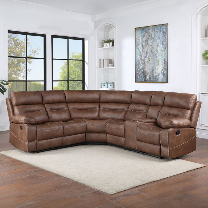 Rudger - 3 Piece Sectional (LAF, RAF, Wedge) - Brown