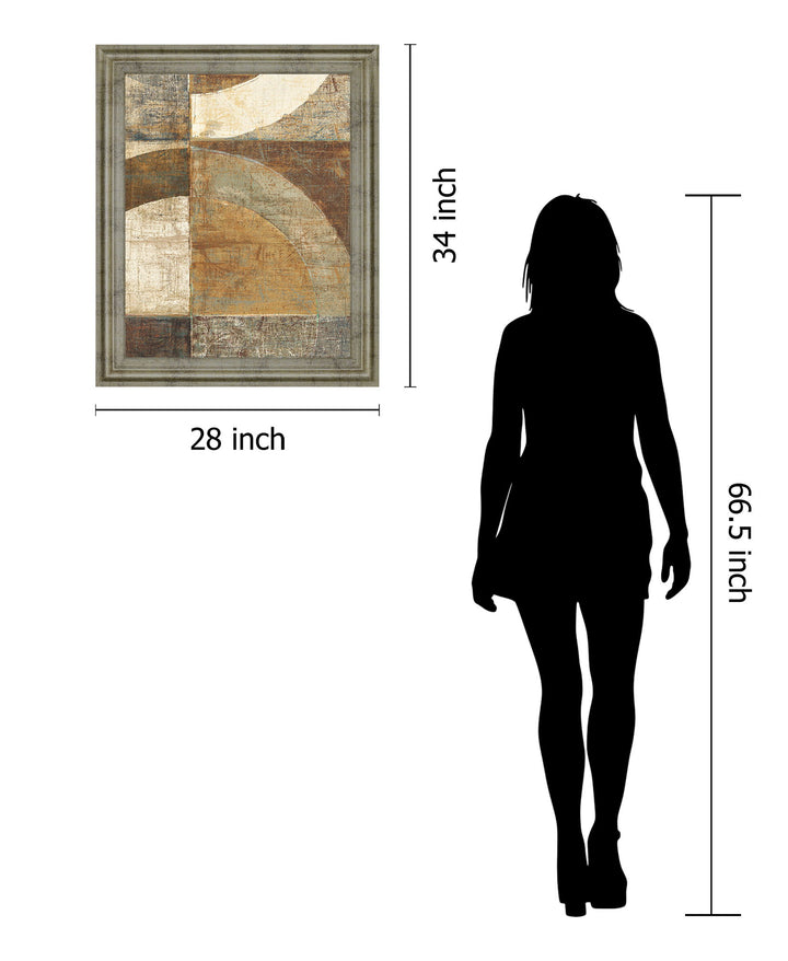 Rustic Arc Mosaic - 28" x 34" Framed Wall Art - Light Brown