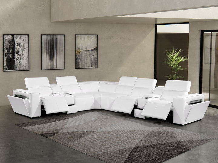 1224 - 8-Piece L-Shaped Sectional Sofa In With 3 Power Recliners &amp; Power Headrests
