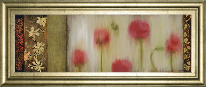 Rain Flower Il By Dysart - Framed Print Wall Art - Red