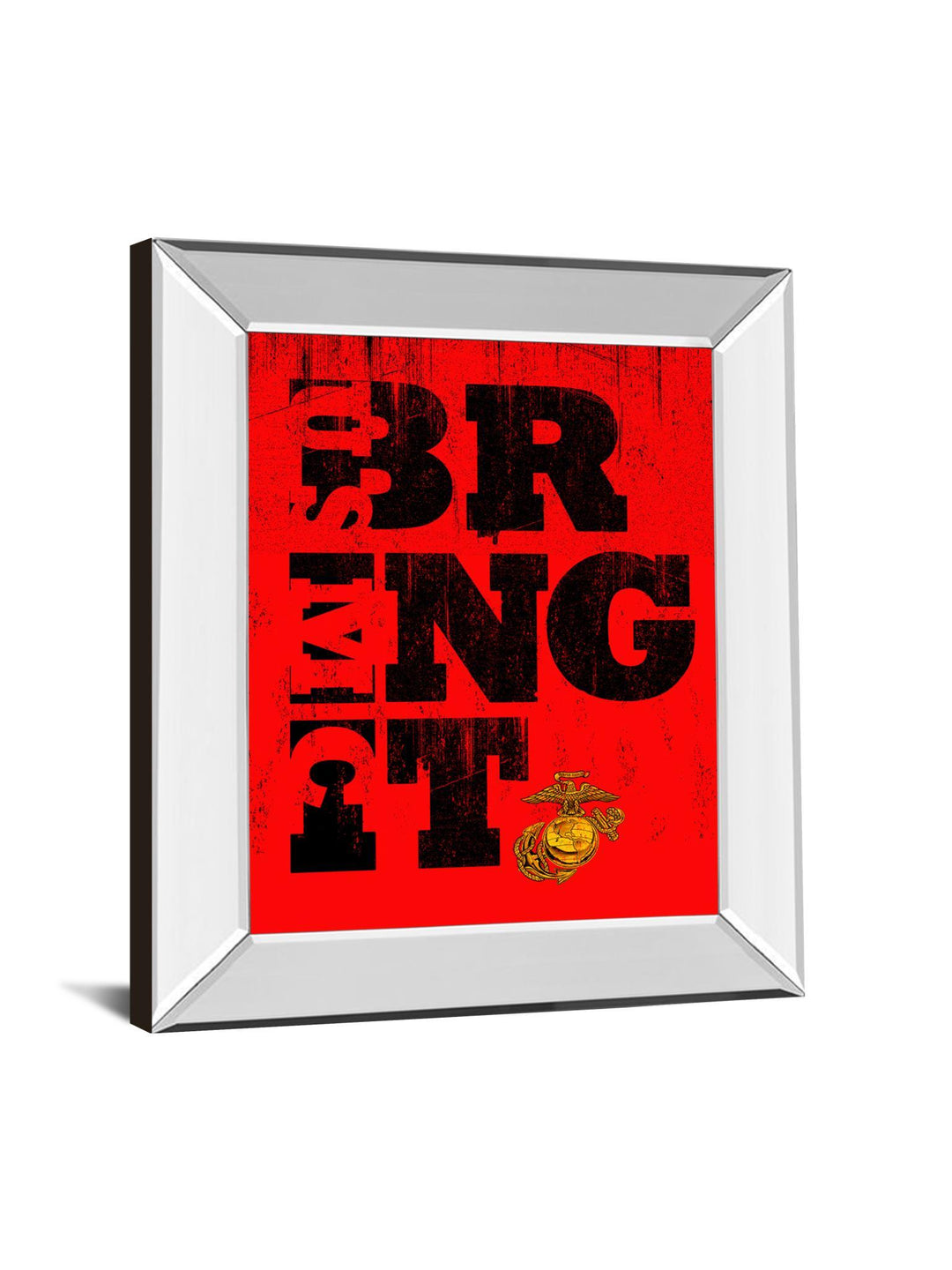 Bring It - Mirror Framed Print Wall Art - Red