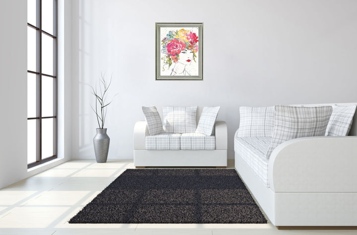 Whimsical Bloom Portrait - 28" x 34" Framed Wall Art